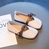 Girls' Soft Sole Casual Bean Shoes 2024 Spring&Autumn New Flats Children's Sweet Princess Fashion Shoes for Party Wedding Show