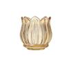 2PCS Elegant Vintage Tulip Shaped Candle Holder Mini Romantic Candle Cup Clear Ornament Glass Candle Holder Living Room