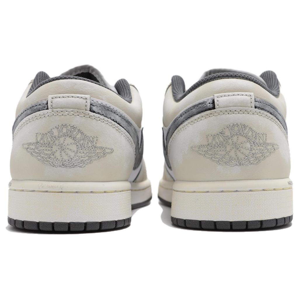 Jordan Air Jordan 1 Износостойкие Низкие Винтажные Баскетбольные Кроссовки Унисекс Бежевый Желтый 553558-152(Командачетыре-)