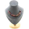 Stones and Minerals. Necklace 15 Beads Tiger Eye Fuschia Bicolor 8 Mm. Steel Chain Necklace Women, Men. Custom Size