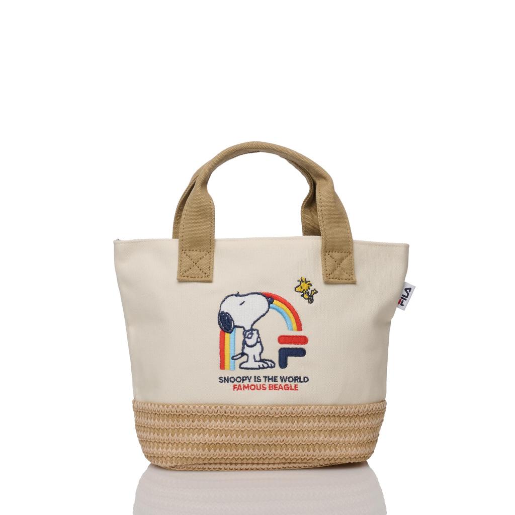 Tote Snoopy PEANUT Basket Ribbon Drawstring Picnic Walking Travel Summer Fp5028 Mini Beige [FILA] Bag, Collaboration, Canvas, Bag, Tie, Bag,