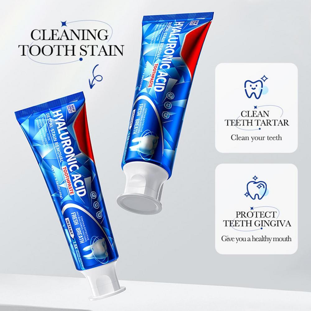 Зубная паста отбеливающая, глубоко очищающая зубная паста, отбеливающая зубная паста для взрослых с гиалуроновой кислотой, естественное отбеливание зубов