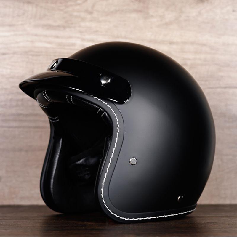 Retro Motorcycle Helmet Men's and Women's Electric Vehicle Scooter 3/4 Half Helmet