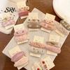 Durable Hair Clips 1 Pair Hairpins Rounded Edges Metal Stable Grip Hand-Embroidered Everyday Wear Flower Pattern Wide BB Clip Side Bang Accessories