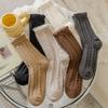 Female Autumn and Winter Thickened Warm Solid Color Moon Home Sleep Tube Socks