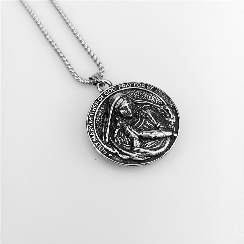 Горячая распродажа европейский и американский металлический кулон с молитвой Святой Марии из нержавеющей стали