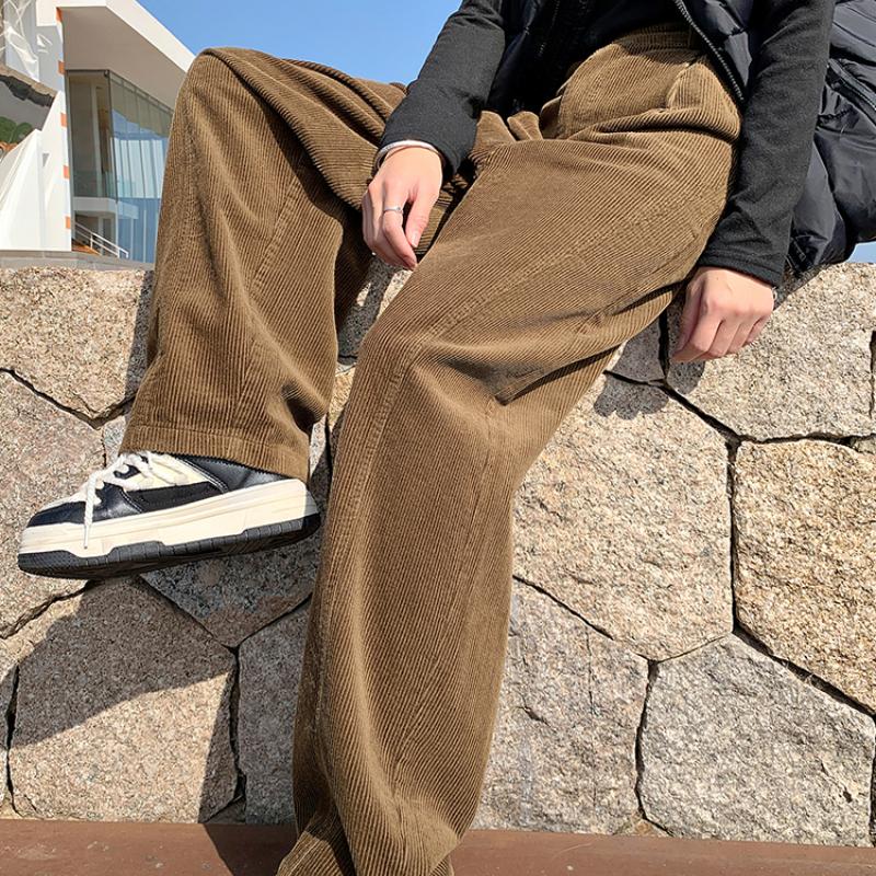 Fashion Corduroy Sports Loose Casual Pants Women Autumn and Winter Workwear Women's Wide Leg Pants High Waist Slim Fit Office Lady Trousers 26013