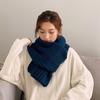 Women Scarf Knitted Solid Color Plain Thickened Soft Keep Warm Comfortable Autumn Winter Adults Long Scarf Shawl for Outdoor