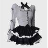 Fall Women Dark Academia Lace Halter Top Gyaru Coquette Girl Crop Top Kpop T-Shirts Ballet Core 2000s Hot Sexy Goth Korean Chic