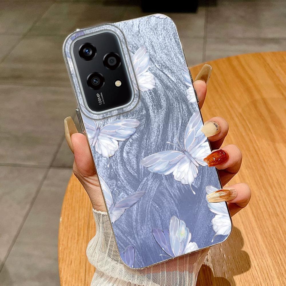 Чехол с цветной бабочкой и градиентом для Huawei Honor 400 200 Magic5 Lite 200 Pro X9a X9c X8a, чехлы для телефонов, мягкий силиконовый бампер, жесткая задняя крышка из ПК