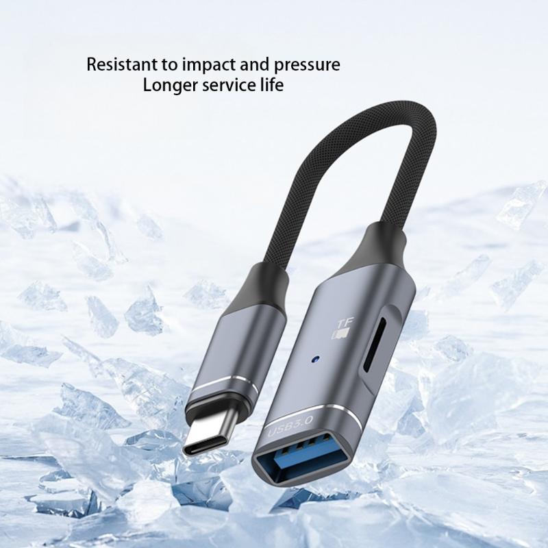 Адаптер USB Type-C OTG Коннекторы Слот для TF-карт Мгновенное подключение и воспроизведение Для мобильных телефонов Систем Windows Ноутбуков