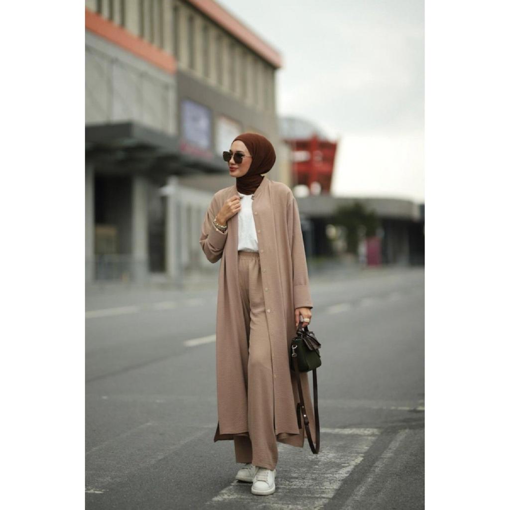 Hijab Lady Suit Brown Model-507
