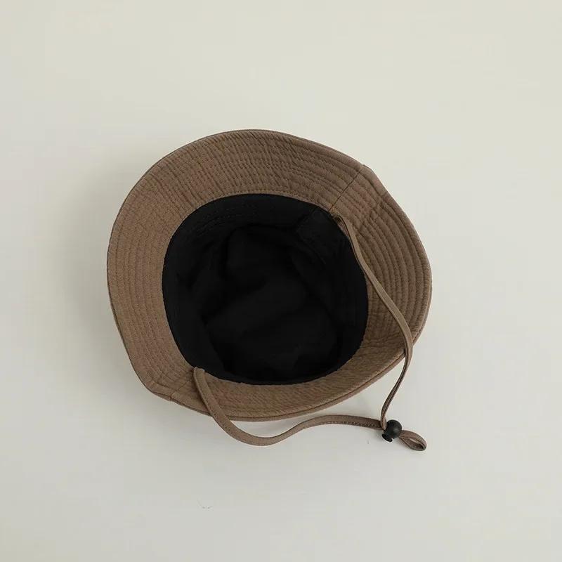 Solid Color Kids Bucket Hat Fashion Children Fisherman Cap 2-8Year Boys Girls Outdoor Sunshade Visors Cotton Baby Basin Caps