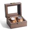 2 Grids Watch Display Box Vintage Wood Grain Jewelry Organizer Box Watch Storage Container