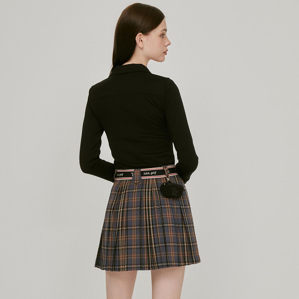 Rick Waistband Check Ball Pouch Set Skirt (Blue)_L3C1-Sk05C