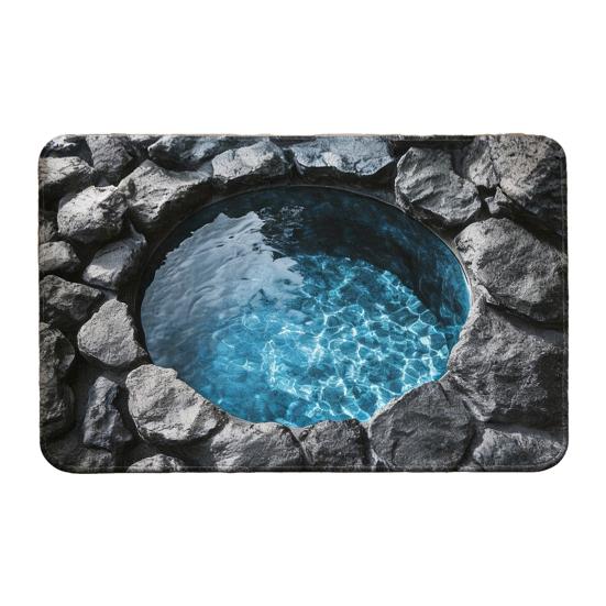 Коврик для пола 3D Оптическая иллюзия Низ Кристальный бархат Противоскользящий ковер с противоскользящей мягкой напольной подушкой Легко