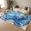 Fish Ocean Theme Soft Crystal Velvet Rug Custom Name & Text Print Non Slip Floor Rug for Bedroom Living Room