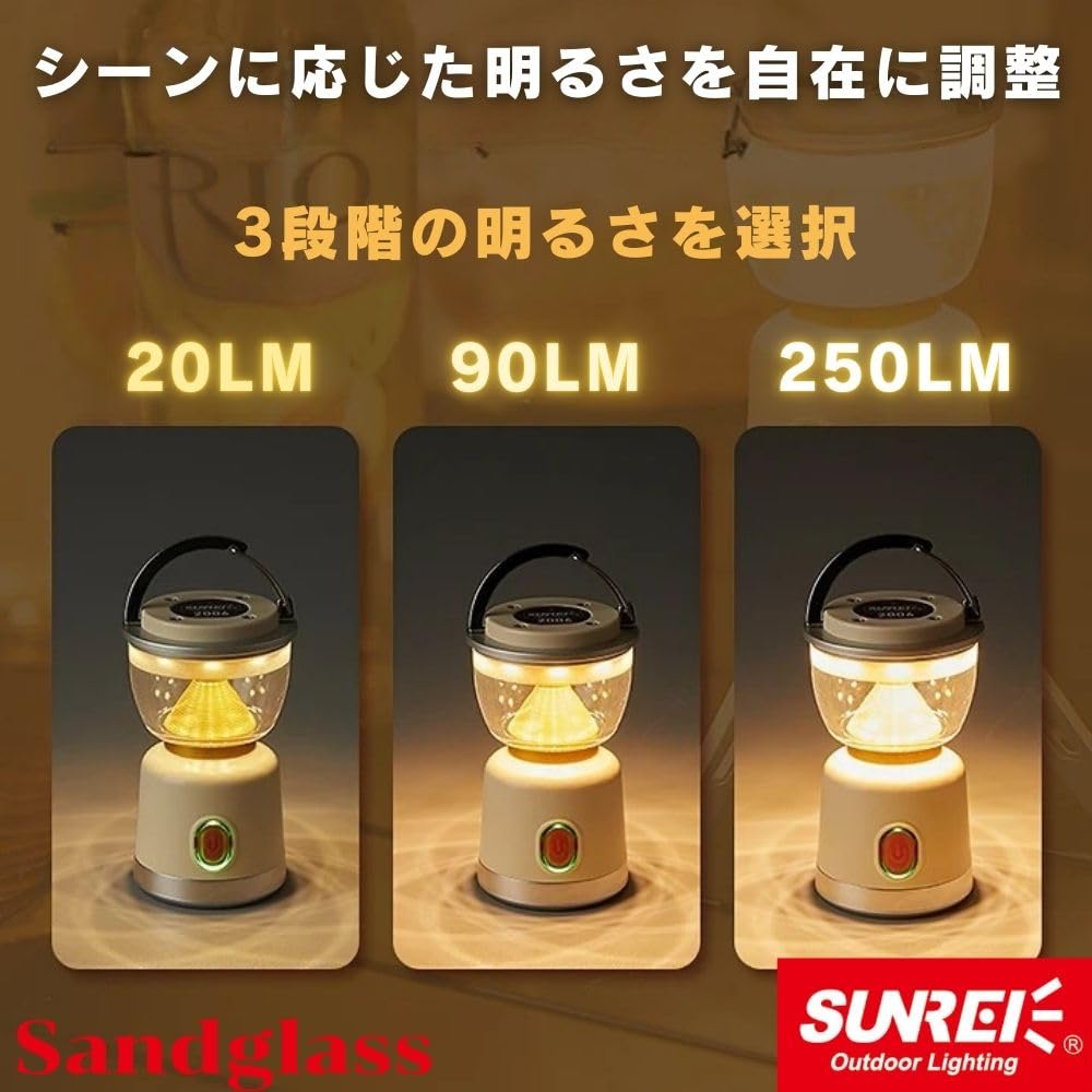 SUNREI Мини светодиодный фонарь, Песочные часы, 250 люмен, Магнитный крючок, Песочные часы Sunray (белый)