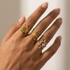 Metal Smooth Sun Ring Spiral Hand Ornament Classic Finger Rings  Women
