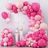 Child Girl Birthday Balloon Chain Set Pink Themed Arch Party Photo Decoration Background
