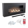 Wall Mounted Bioethanol Fireplace DELTA FLAT TÜV with Glazing Set