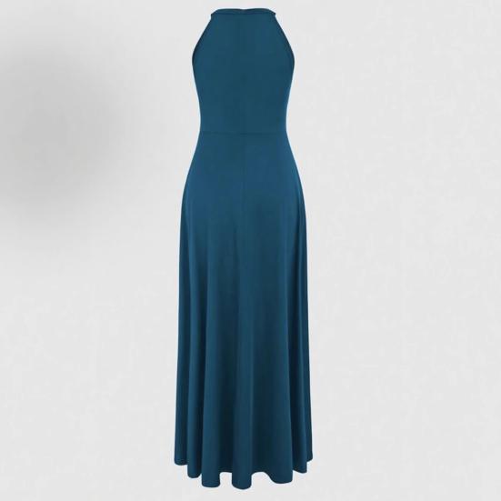 Женское летнее платье макси с высоким разрезом, халтер, без рукавов, длинное платье, сексуальное, для вечерней вечеринки, для гостьи на свадьбе, формальное платье