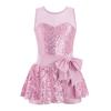 Kids Sleeveless Sequined Dancewear Gymnastics Leotard Girls Ballet Figure Skating Dress Modern Rave Jazz Dance Costume