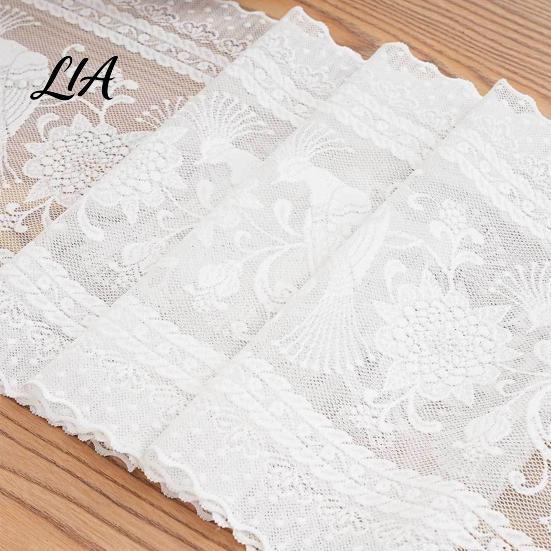 Floral Hollow Table Runner Vintage Lace Runner, Decorative Elegant Tablecloth, Bohemian Retro Wedding Party Decor Style Cover for Coffee And