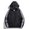 Spring and Autumn Sports Hooded Jacket Men's Casual Versatile Men's Jacket Three-bar Single Clothes Gloss Plate