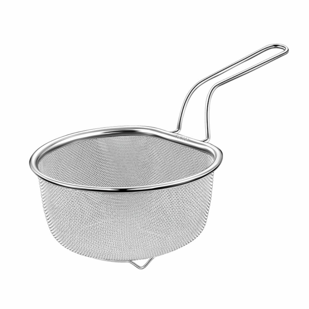 Wood Grain Wood 304 Stainless Steel Skimmer High Feet Kitchen Sieve Filter Spoon French Fries