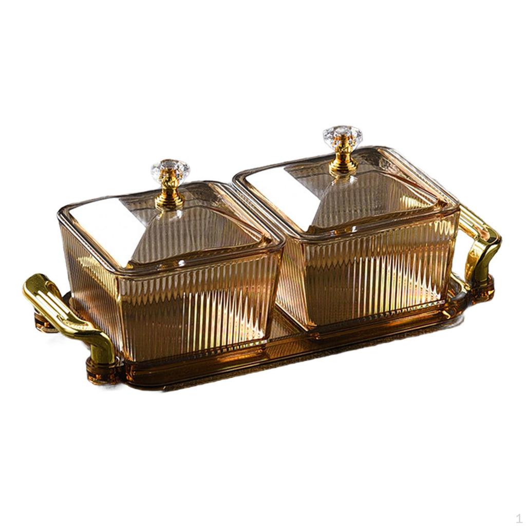 Тарелка для закусок из сухофруктов, разделенные сервировочные блюда Блюдо для конфет и орехов с крышкой для вечеринки