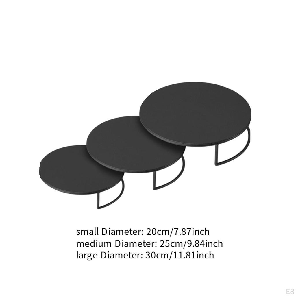 3 Pieces Cake Stand Action Figure Toy Showcase Cupcake Display Stands Buffet Risers for Baking Cafe