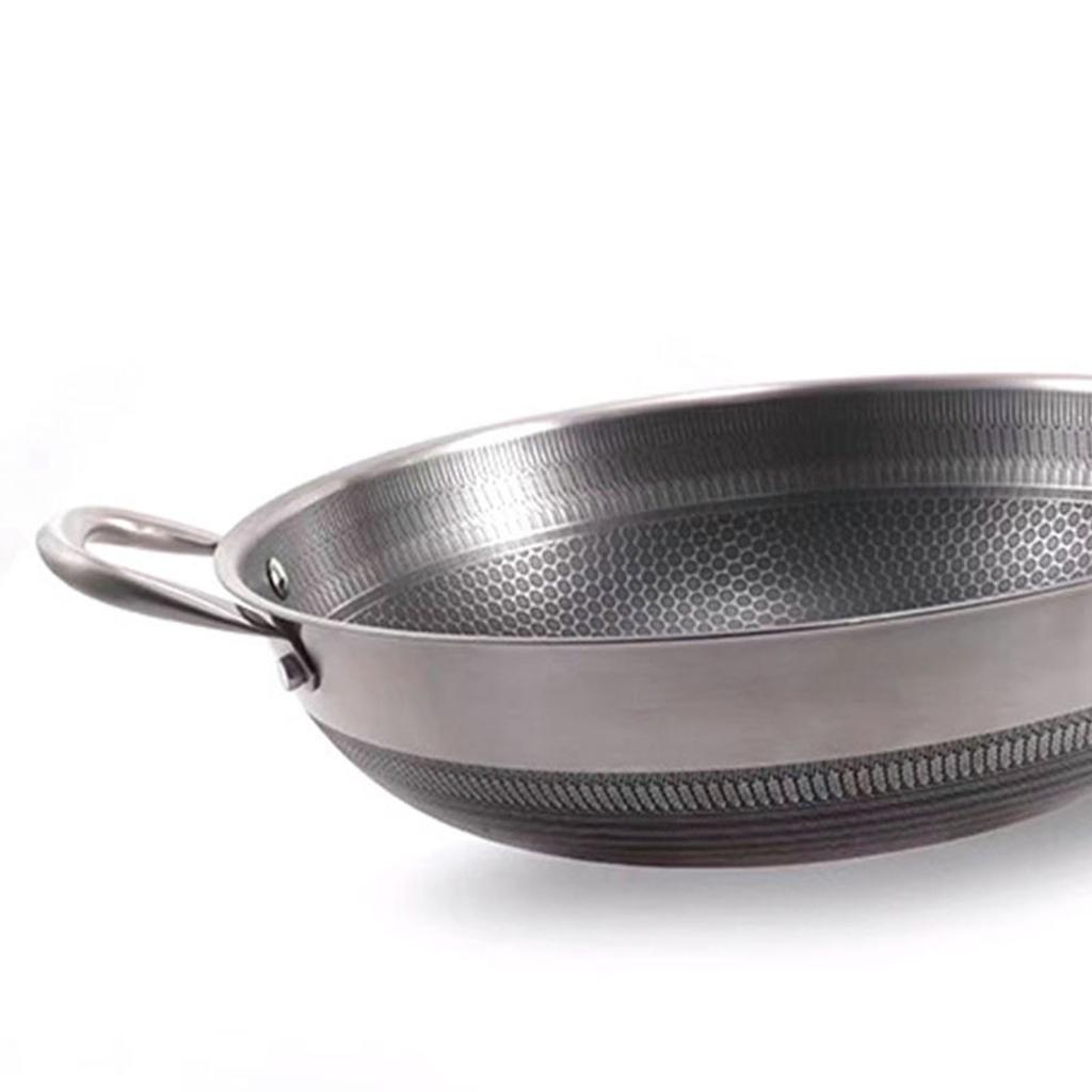 Сковорода из нержавеющей стали с равномерным подогревом и круглым дном, экологически чистая, для готовки, кухонная утварь