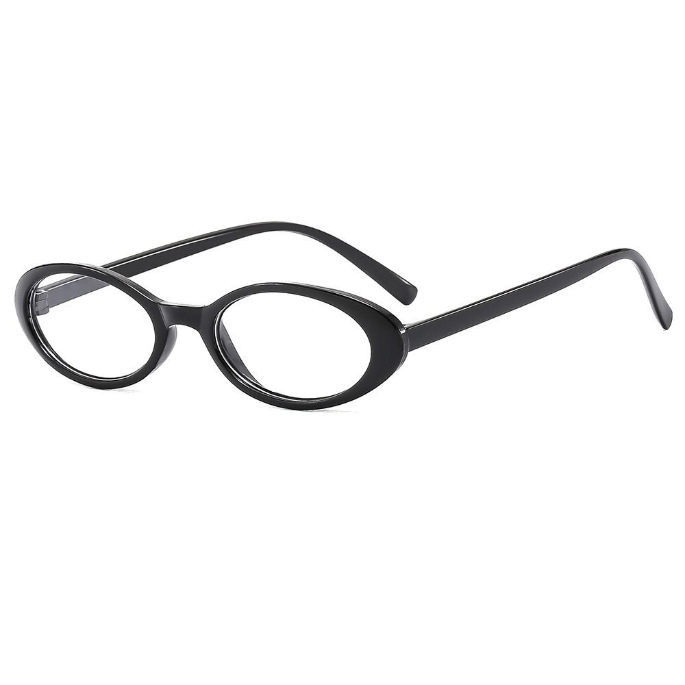New Oval Frame Glasses Retro Outdoor Cat Eye Glasses Narrow Spectacles Plain Glasses Anti-Blue Light Eyewears