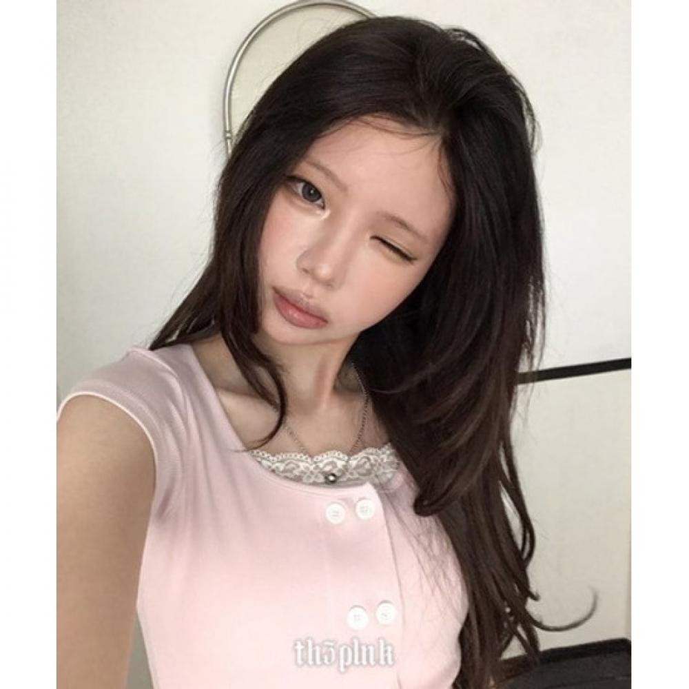 The Pink Slim FiT Double BuTTon Ribbed Cardigan ShorT Sleeve T shirT