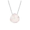 [Q6762] - Silver 'Meghan' Rose Quartz Necklace (rhodium-plated) - 8 Mm
