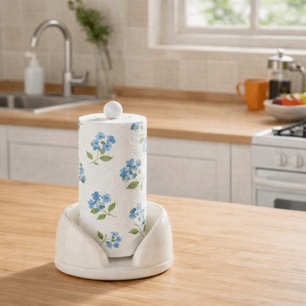Large Capacity Rotating Paper Towel Holder Stainless Steel Paper Roll Stand  Kitchen