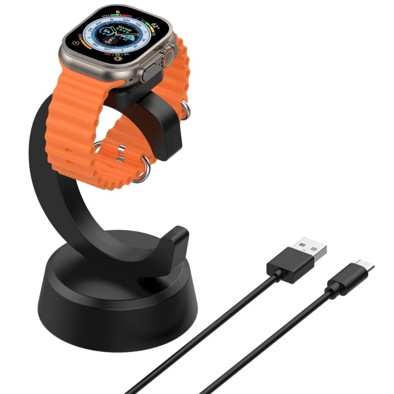 Портативная магнитная USB-подставка для зарядки для Watch Series 9 8 7 6 5 4 3 2. Простая в использовании и удобная для путешествий