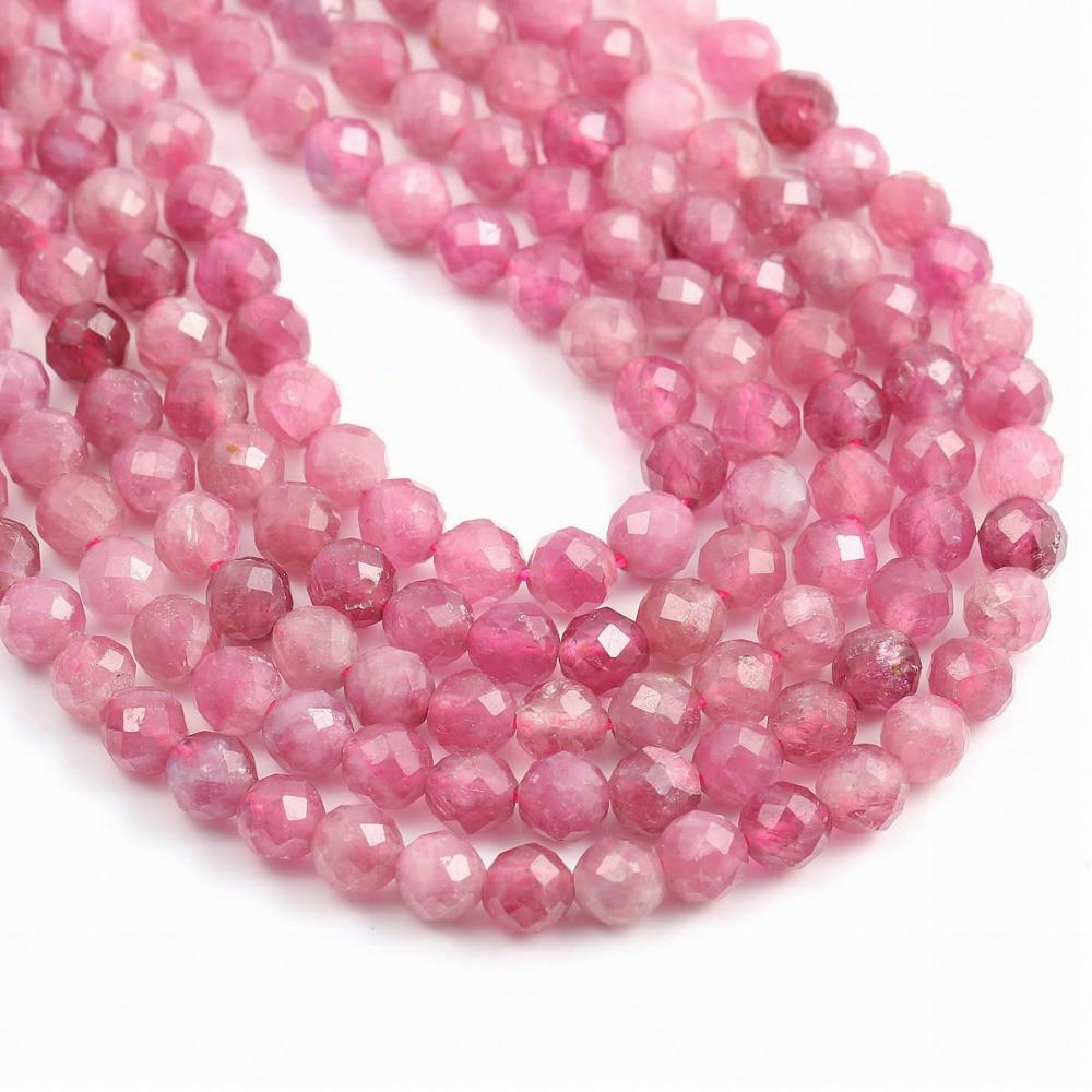 Small Beads Natural Stone Beads Tourmaline Sapphir 2,3,mm Section Loose Beads for Jewelry Making Necklace DIY Bracelet (38cm)