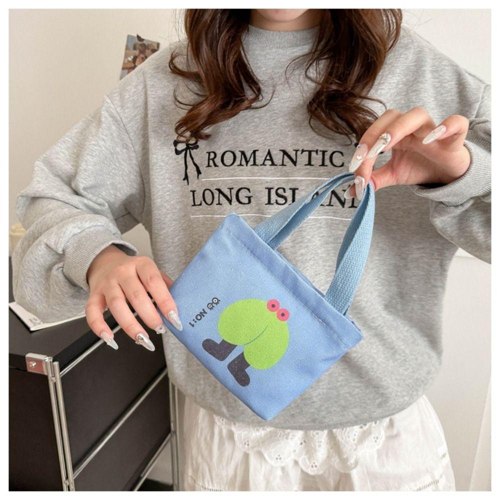 Cartoon Mini Canvas Bag Korean Style Small Bags Women's Handbag Hand Snack Bag Lunch Bag