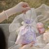 Korean Style Festive Sugar Bag Flower Canvas Knot Wrist Bag Portable Wedding Candy Bag  Wedding