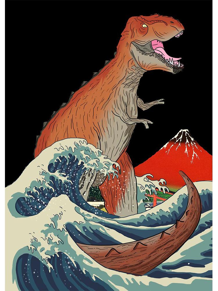 Ретро японский самурай кошка собака плакат холст картина скандинавское настенное искусство для современной гостиной украшение дома