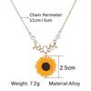 1 Pcs Pearl New Creative Sunflower Pendant Necklaces Vintage Fashion Daily Jewelry Temperament Cute Sweater Necklaces for Women