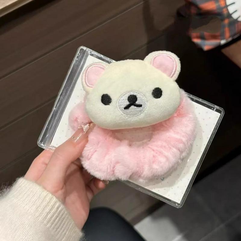 Пушистая резинка для волос Rilakkuma - Осенне-зимний плюшевый мультяшный стиль