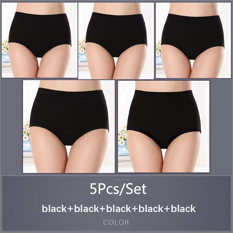 5 шт./компл. женские хлопковые трусики с высокой талией, мягкое дышащее удобное нижнее белье, большие размеры M-XXXXL