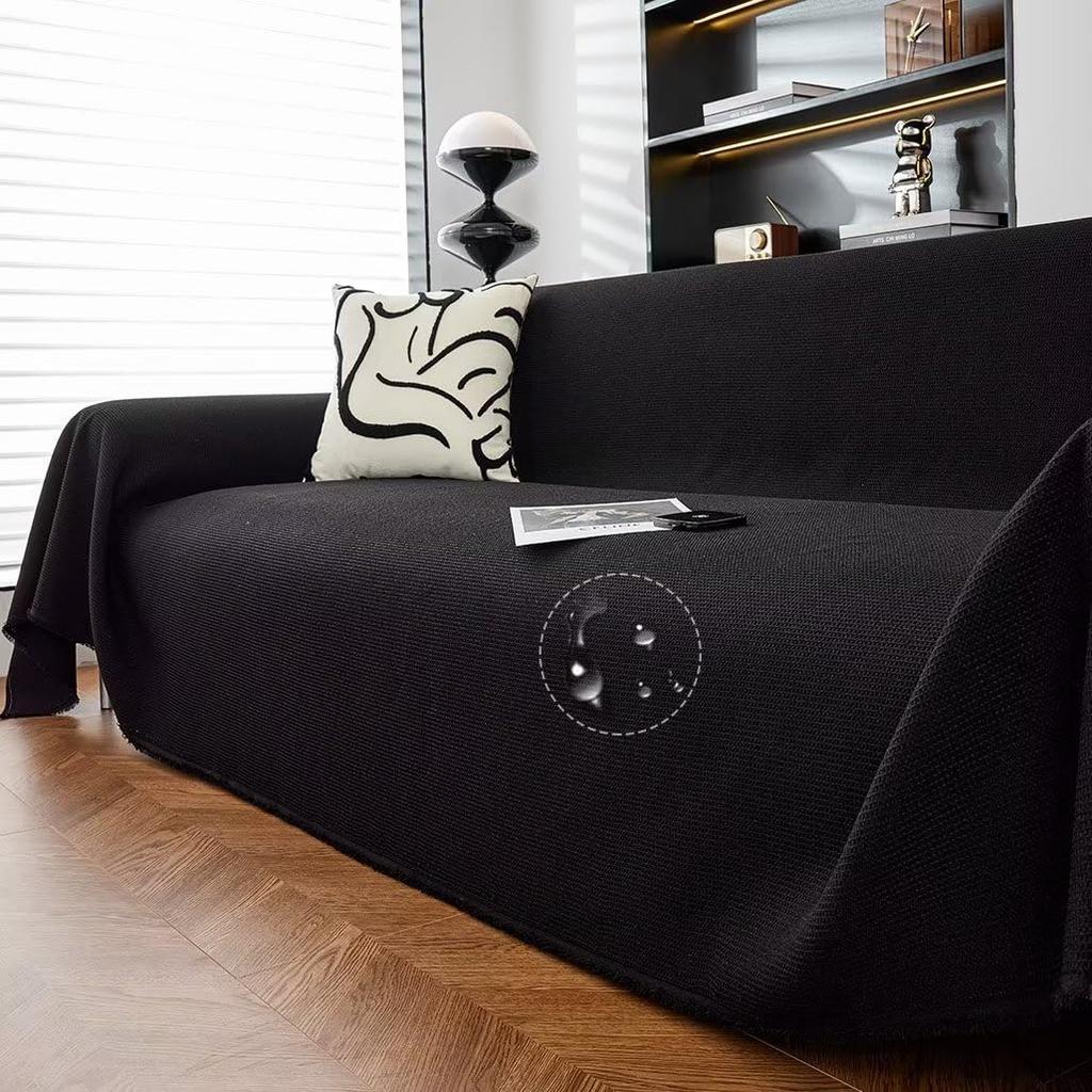 YKFN Sofa 3 Water Multi Dog and Cat Hair Scratch Scandinavian Style Sofa No 4 Stain Dustproof Sofa Multi Cover for Replacement Black Cover, Seater,