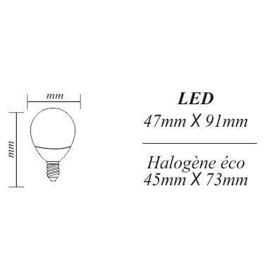 Ampoule LED - Noname - E14 - 8W (équiv. 60W) - 806Lm - 3000K - Lot de 2