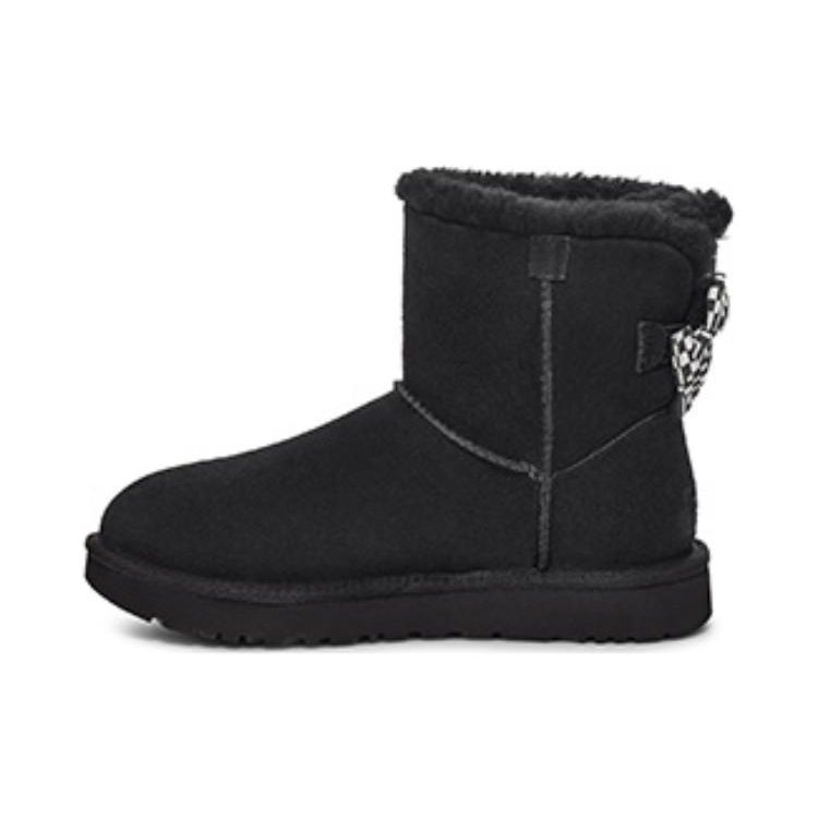 UGG Short Snow Boots With Bow Women Boots Black 1138132-BLK