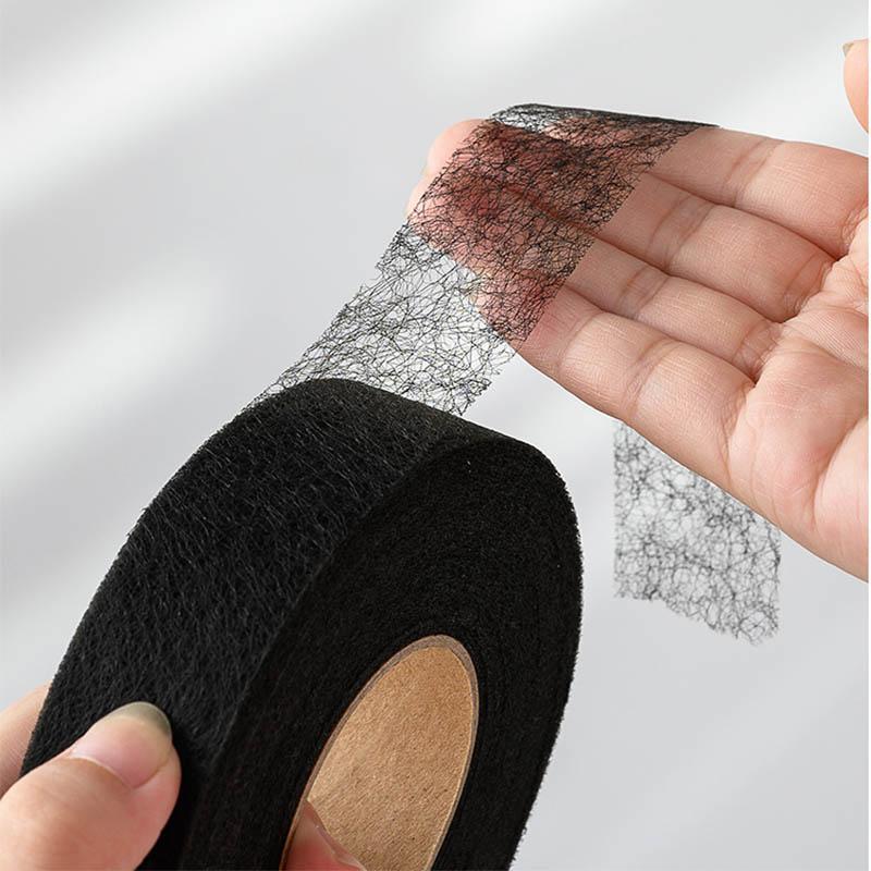 70 ярдов черно-белой двухсторонней подкладочной клеевой ткани для одежды, термоклеевой ленты для подгибки, подкладочной ткани, DIY швейные принадлежности для пэчворка