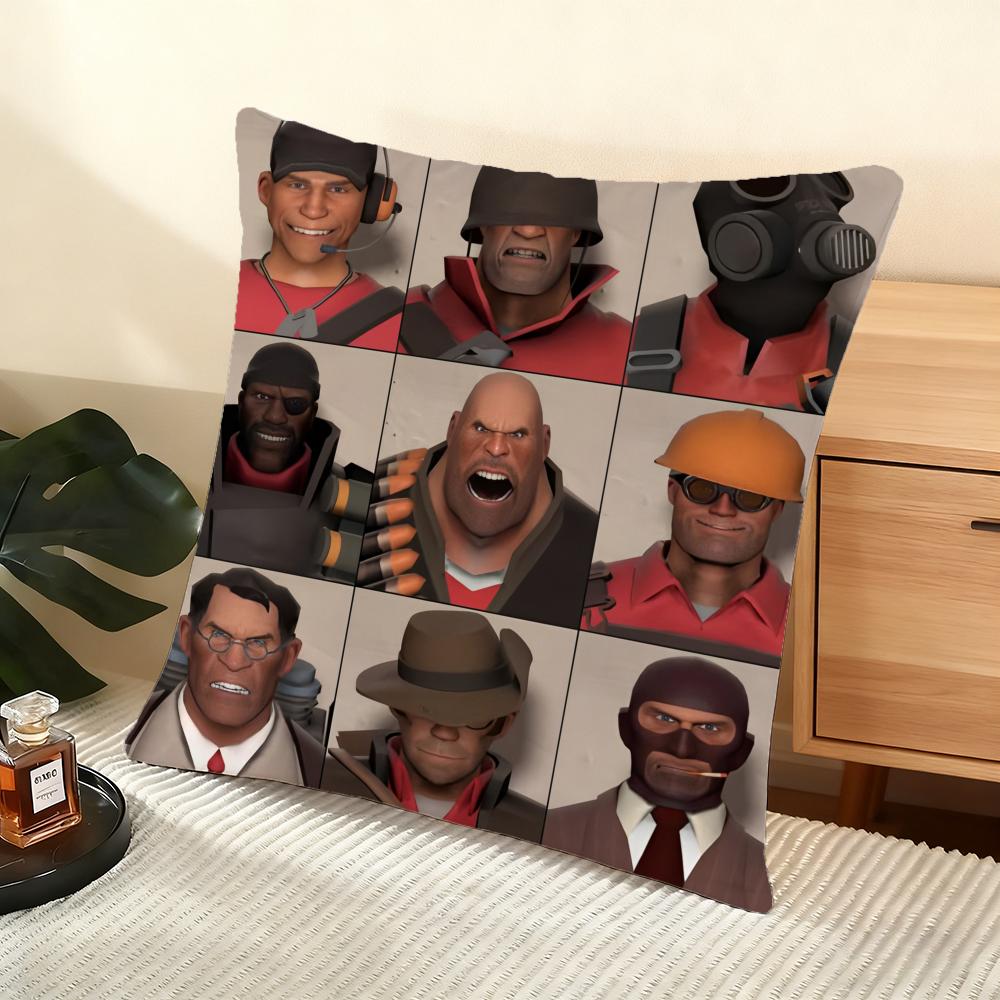 T-Team F-Fortress 2 Чехол для подушки-подушки Мягкий коротковорсовый чехол для подушки Гладкая уютная текстура Эстетичный чехол для подушки Домашний декор